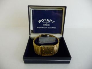 Vintage gold plated Rotary wrist watch; boxed 1980 ' s; paperwork inc. 3