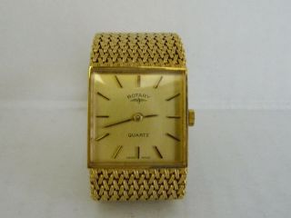 Vintage gold plated Rotary wrist watch; boxed 1980 ' s; paperwork inc. 5