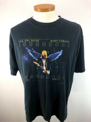 Vintage 1999 Kurt Cobain Nirvana Angel Wings The End Of Music T Shirt Size Xl