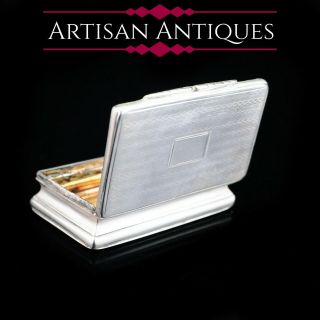 Antique Victorian Silver Snuff Box - 1840 Neustadt & Barnett