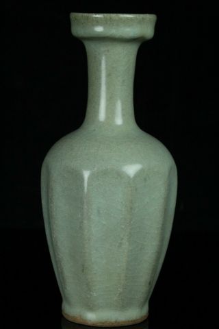 May254 Korean Goryeo Celadon Porcelain Bottle Vase Engraving