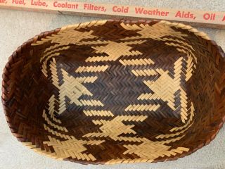 Vintage Cherokee Double Woven River Cane Oval Basket