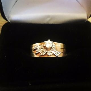 14k Gold Vintage Diamond Wedding Ring