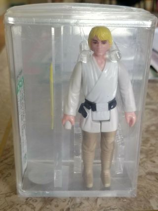 Star Wars Vintage 1977 Luke Skywalker Farm Boy Taiwan Afa 85 Archival Case