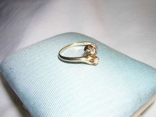 Vintage Ladies 14kt Yellow Gold W/ Pearl & Diamond Ring Size 8 1/2 Hallmarked