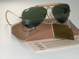 58mm B&l Ray - Ban 24k G15 Crystal Wrap - Arounds Outdoorsman Aviator Sunglasses