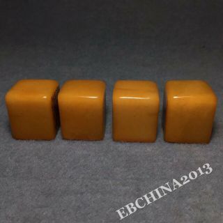 40mm Old China Natural Tianhuang Shoushan Stone Carved 4 Stamp Seal Signet Set 4