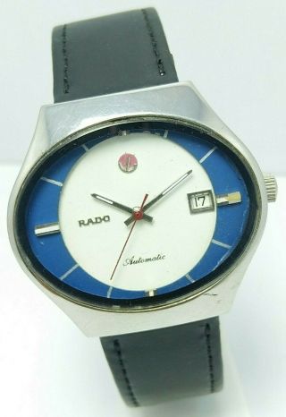 Rare Vintage Rado 2 - Tone Dial Automatic Date 25j Wrist Watch For Men 