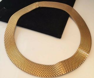 Vintage Jewellery Signed ‘grosse’ 1959 Flat Weave Snake Chain Collar Necklace