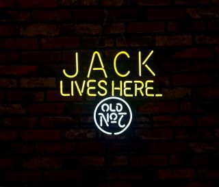 " Jack Lives Here " Bar Pub Neon Sign Light Man Cave Vintage Patio Bistro Club