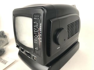 Vintage 1984 Portable Black & White TV/ AM/FM Radio KTV 501 6