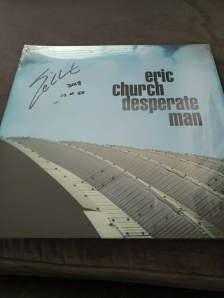 Eric Church Autographed Desperate Man Vinyl Rare In Packaging