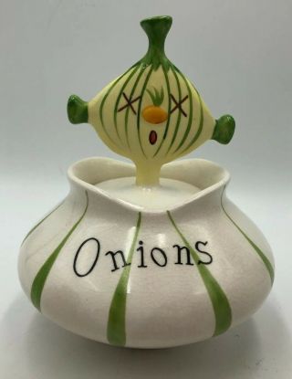 Vintage Holt Howard Pixieware Onion Jar And Drip Spoofy Spoon