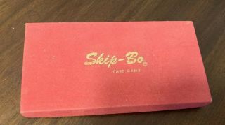 Rare Vintage 1967 Cards Skip Bo Card Game Red Box & Instructions
