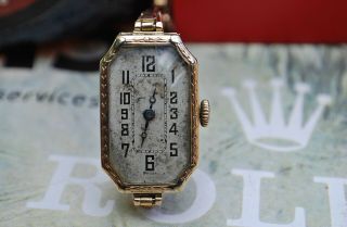 ROLEX PRIMA 9CT GOLD LADIES VINTAGE WATCH c1930 ' s - SPARES/REPAIRS ONLY 3