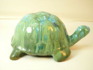 Vintage 1950s Rare Monterey Jade Marked W5 California Ceramic 8 " Pottery Turtle