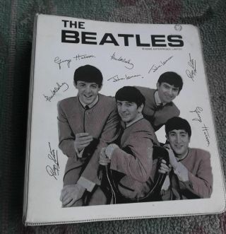 Vintage Beatles Notebook 3 Ring Binder White Ex Nems Nllc
