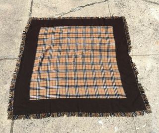 Vintage Burberrys Check Blanket Made In England 100 Lambs Wool