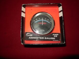 Nos Vintage Sun Blueline 0 - 45 Ampere 2 5/8 Inch Ampere Gauge Trog Scta Hot Rod