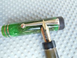 VINTAGE JADE GREEN PARKER DUOFOLD FOUNTAIN PEN 3