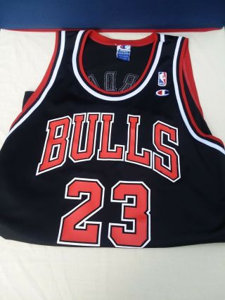 Chicago Bulls Vintage 90s Michael Jordan Champion Basketball Jersey sz 48 Black 5