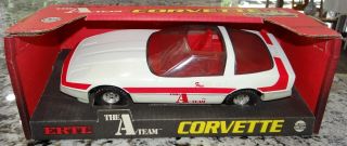 Pair A - Team Red & White Corvettes 1/16 Ertl Diecast Toy Car Vtg 1983 3580 - 10do