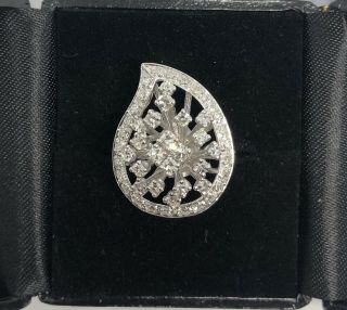 Vintage 1970’ 14k Wg 1.  24ct Vs2 Diamond Cocktail Ring.  Size 5.  5