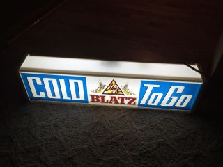 Vintage 1980’s Cold Blatz To Go Flourescent Light 25 " Beer Sign (vr)