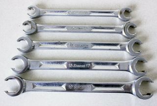 Vintage Snapon 5pc Metric Flare Nut Wrench Set Rxm1921s Rxm1517s Rxm1314 Rxm1012