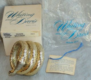 Vintage Snake Bracelet By Whiting & Davis Old Stock Box 170 - S