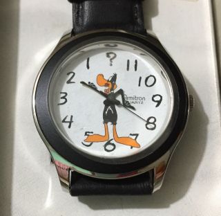 Rare Vintage Armitron Looney Daffy Duck Reverse Watch W/ Goofy Backwards Mov 
