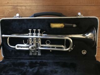 Vintage Hawk Silver Plated Trumpet With Case And Mouthpiece Serial No.  0508864