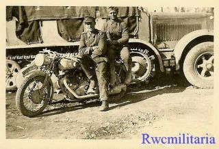Best Wehrmacht Soldiers Posed On Motorcycle (wh - 1238334) By Sdkfz Halftrack
