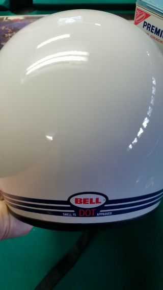 Vintage Bell Star Motorcycle Helmet White Size 7 3/8 4