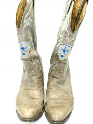 Vintage Nfl Dallas Cowboys Tony Llama Boots Gray Men 