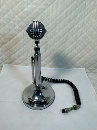 Vintage Astatic 10 - Da Microphone On D104 Silver Eagle Stand