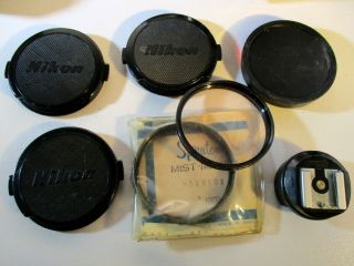 Nikon F2 Vintage 35mm SLR Camera 28mm 50mm 200mm Lenses Filters Caps Cases Flash 3