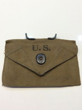 Wwii U.  S.  Army Usmc M - 1942 First Aid Kit Canvas Packet Pouch