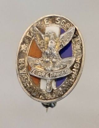 Vintage Eagle Scout Boy Scout Hat Badge Medal Pin With Bsa On Chest