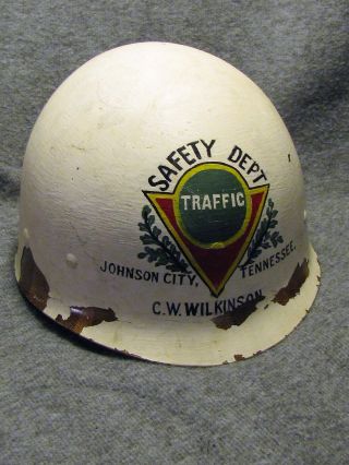 Vintage Traffic Safety Dept Johnson City Tenn Tennessee Helmet Wilkinson