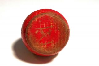 Antique Wooden Spinning Top Toy Blue Red Paint 2¼”x1½” Wood a294 2