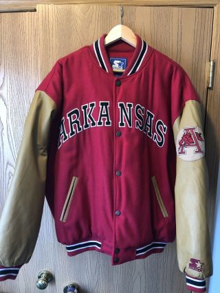 Vintage Starter Arkansas Razorbacks Letterman Jacket