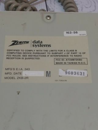 Vintage Zenith Data System ZKB - 2 Keyboard Mechanical 3