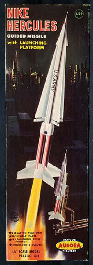 Vintage Aurora 379 1/48 Nike Hercules Guided Missile W/ Launching Platform Kit