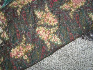 Lovely Matching Twin Size patchwork Quilts In Greens Zig Zag Edge 85x66 6