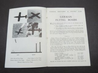 WW2 British National Assoc Spotters Club Booklet - German Flying Bombs 2