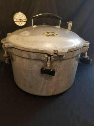 Vintage All American Pressure Canner Cooker 7 Heavy Aluminum 15 1/2 Qt.