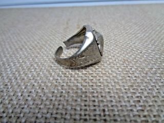 ANTIQUE STERLING SILVER RING INDIAN HEAD DESIGN RARE CHARLES M.  ROBBINS 4