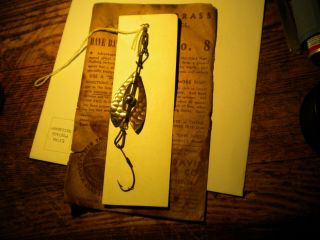 Antique - Brass - - Dave Davis Spinner.  N0.  8 - Packaged - - Fishing Lure