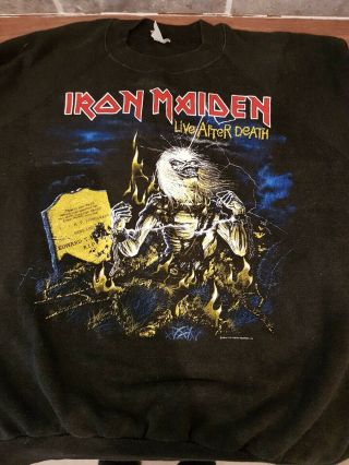 Official Vintage Iron Maiden Sweat Shirt 1985